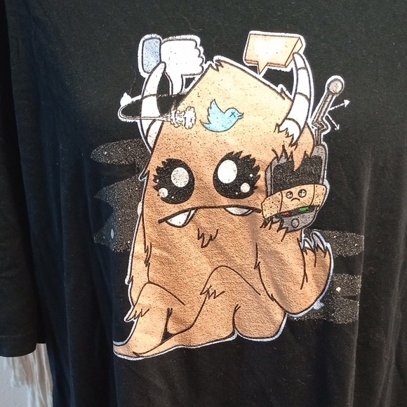 Hot Topic Black depressed monster- social anxiety shirt - Picture 2 of 2